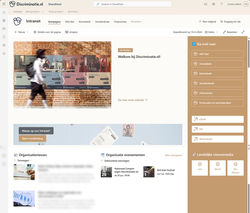 Intranet Startpagina Discriminatie.nl