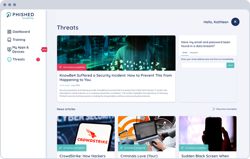 Phished Treat Alerts